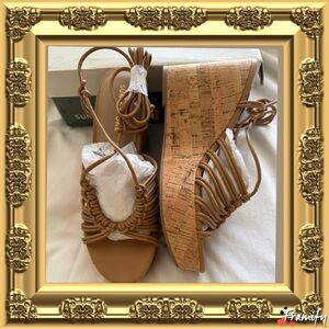 Sun + Stone Stylish Tan Wedge Sandals